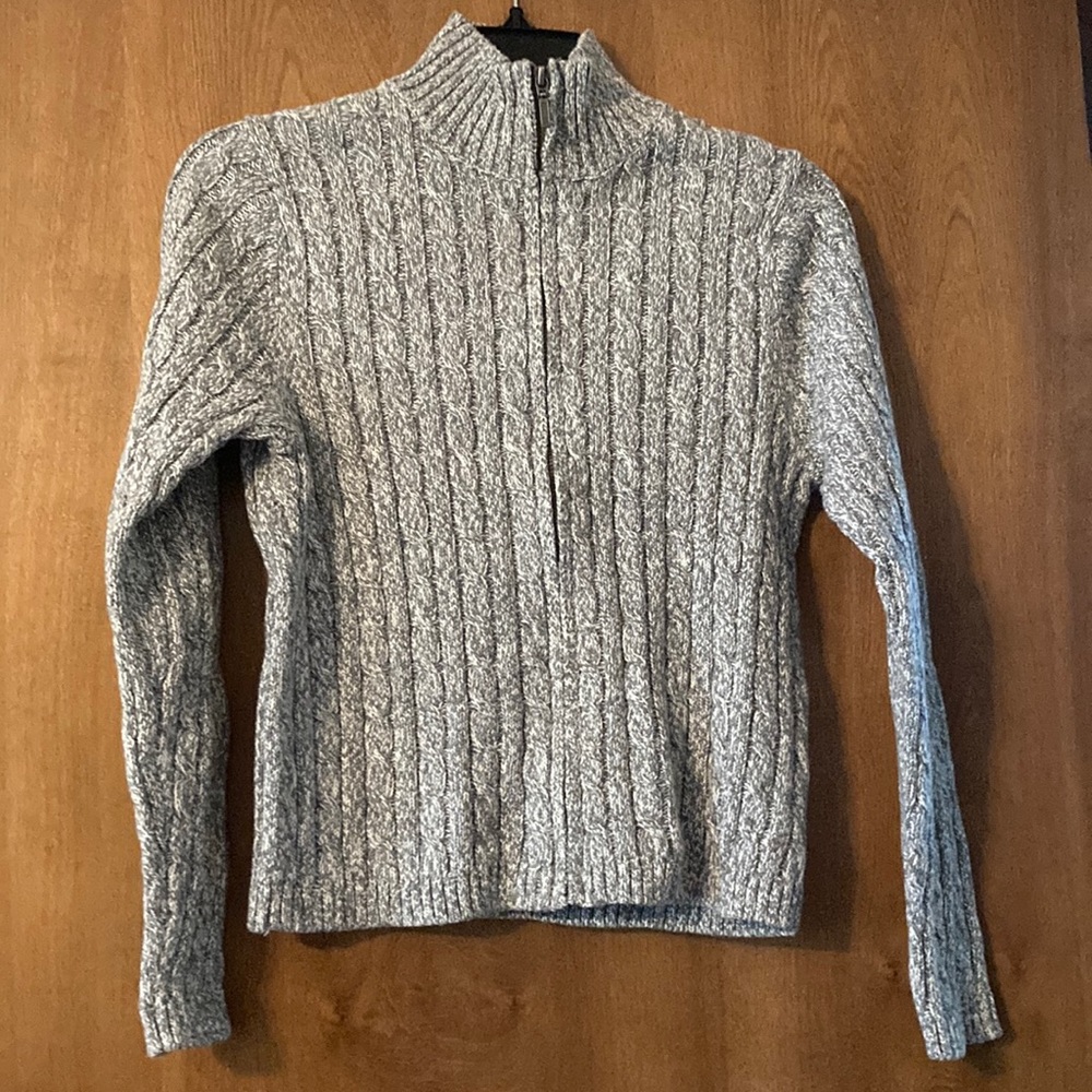 NWOT L. L. Bean zip cable knit